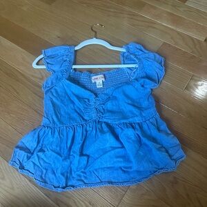 Blue Ruffled babydoll Top